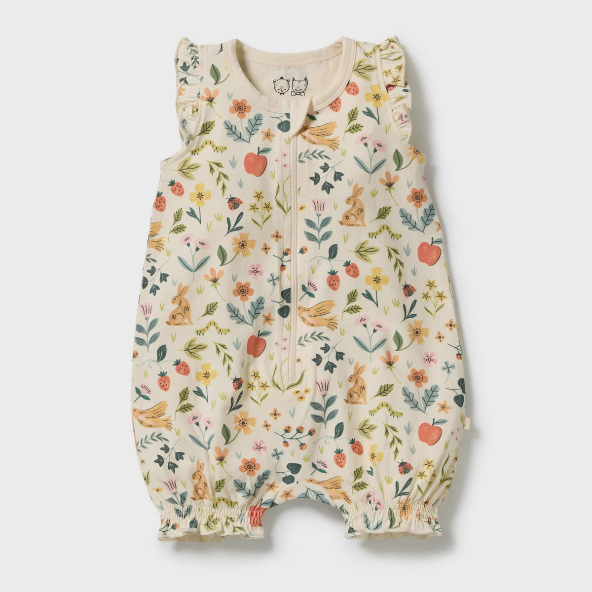 Summer Garden Organic Ruffle Zipsuit