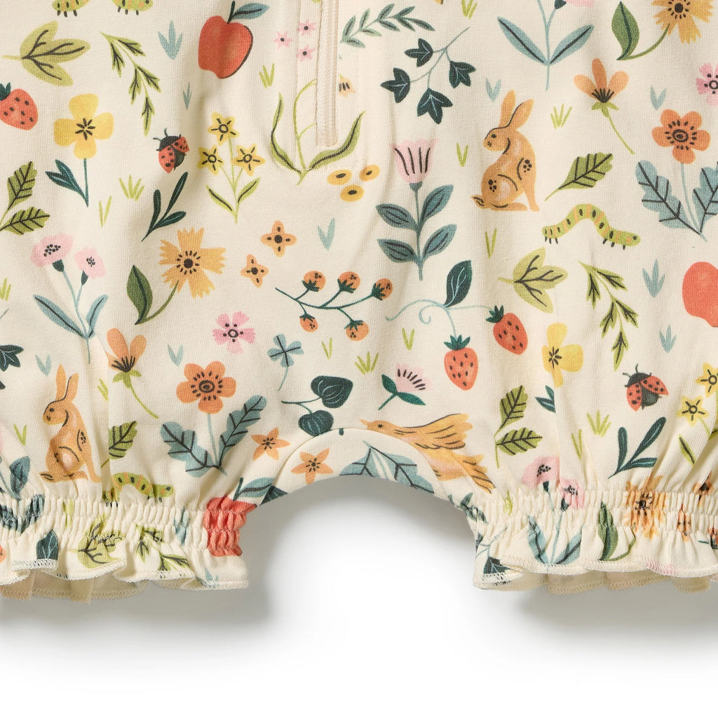 Summer Garden Organic Ruffle Zipsuit