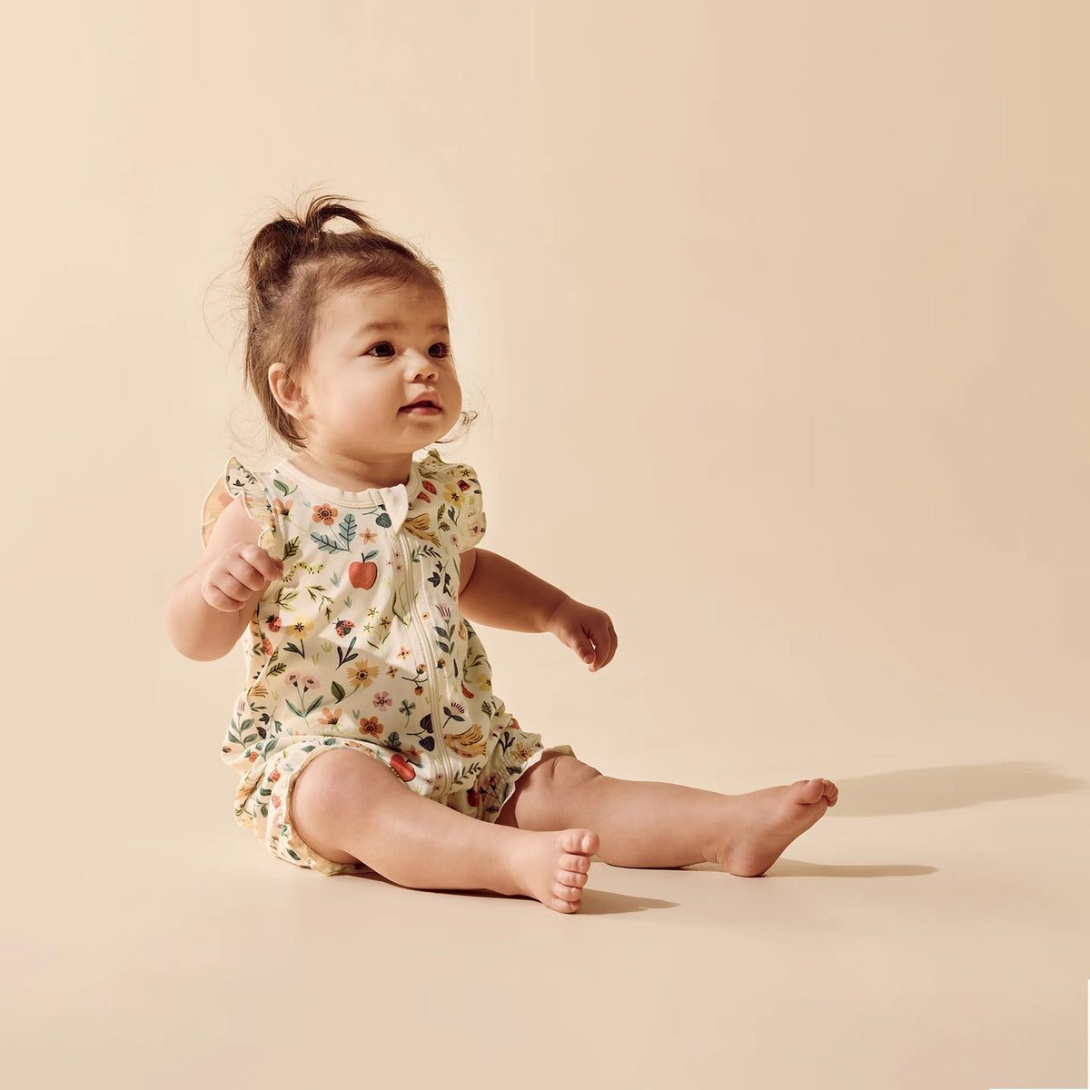 Summer Garden Organic Ruffle Zipsuit