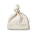 Organic Stripe Rib Knot Hat - Oatmeal - The Toy Station