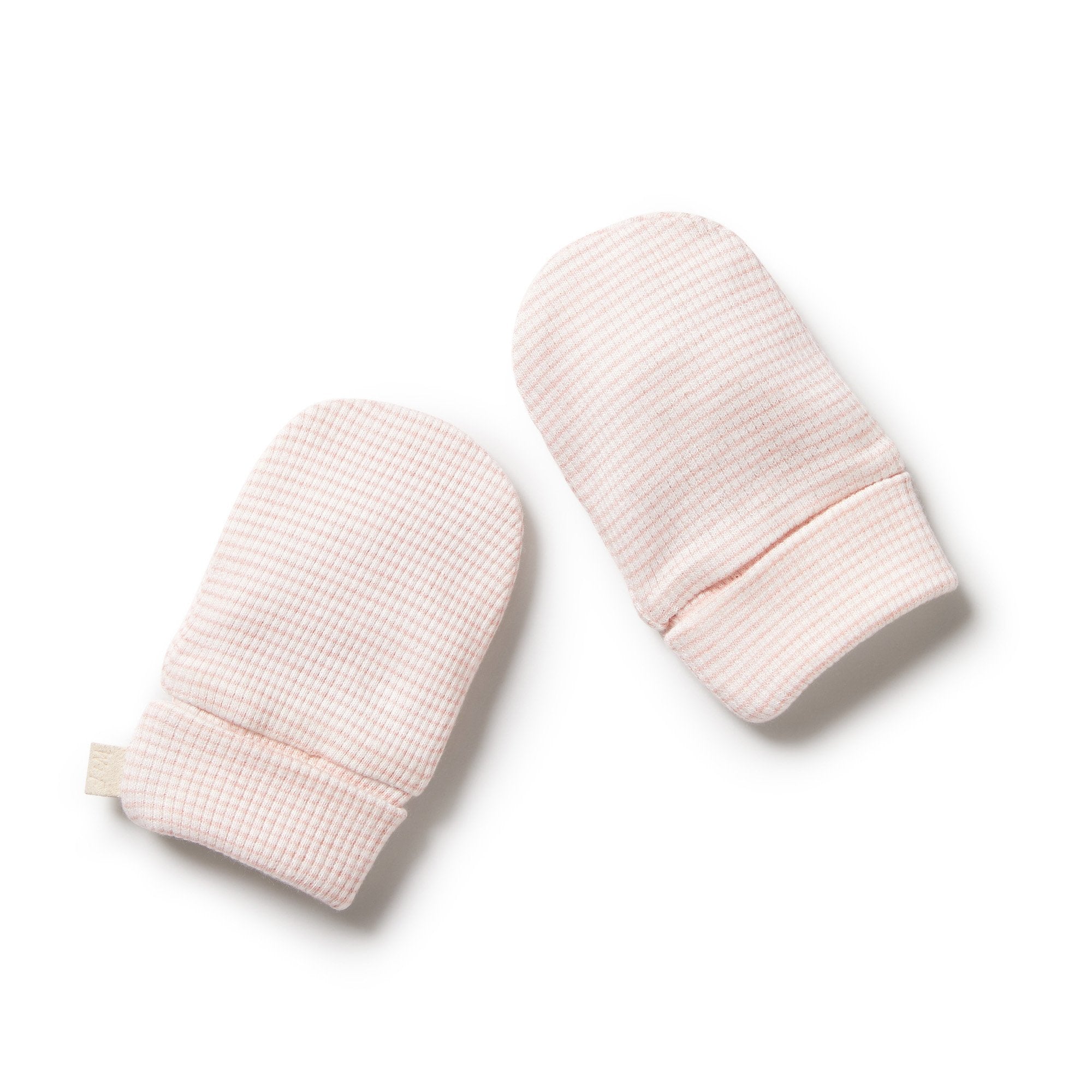 Organic Stripe Rib Mittens Cantaloupe - The Toy Station