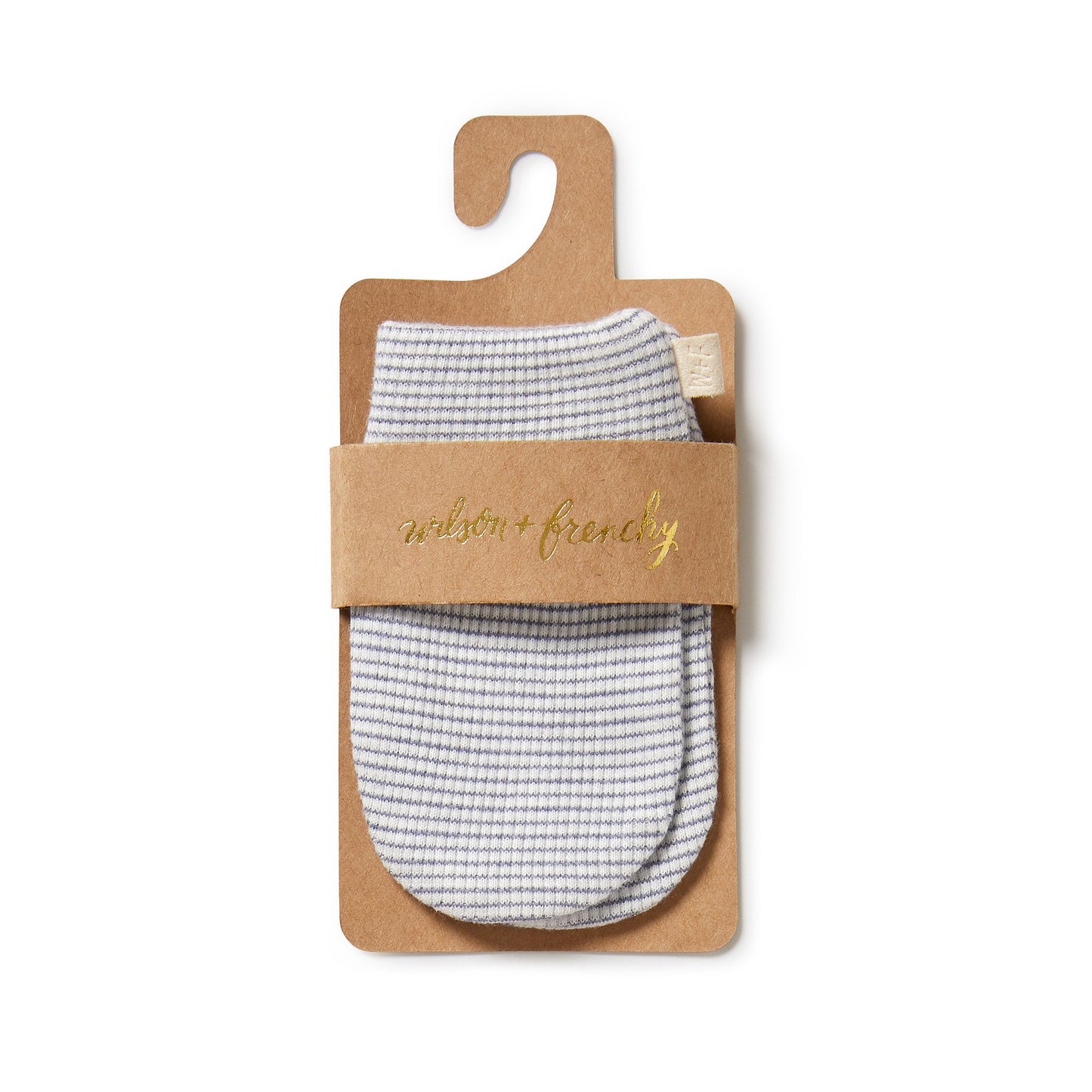 Organic Stripe Rib Mittens Rain Drop - The Toy Station
