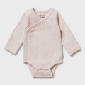Organic Strip Rib Kimono Bodysuit - Cantaloupe - The Toy Station