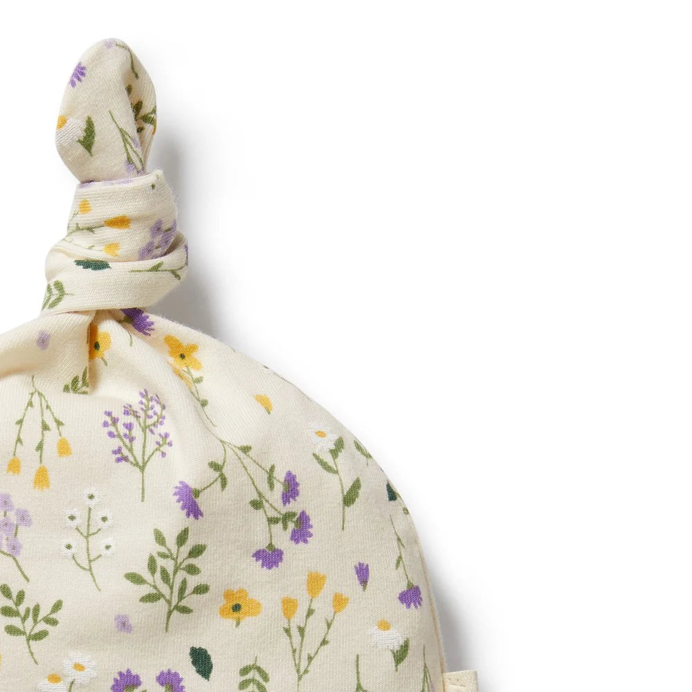 Bella Floral Organic Knot Hat - The Toy Station