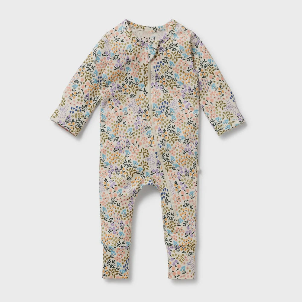 Tiny Bloom Organic Zipsuit with Feet - The Toy Station