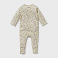 Bella Floral Organic Zipsuit with Feet - The Toy Station