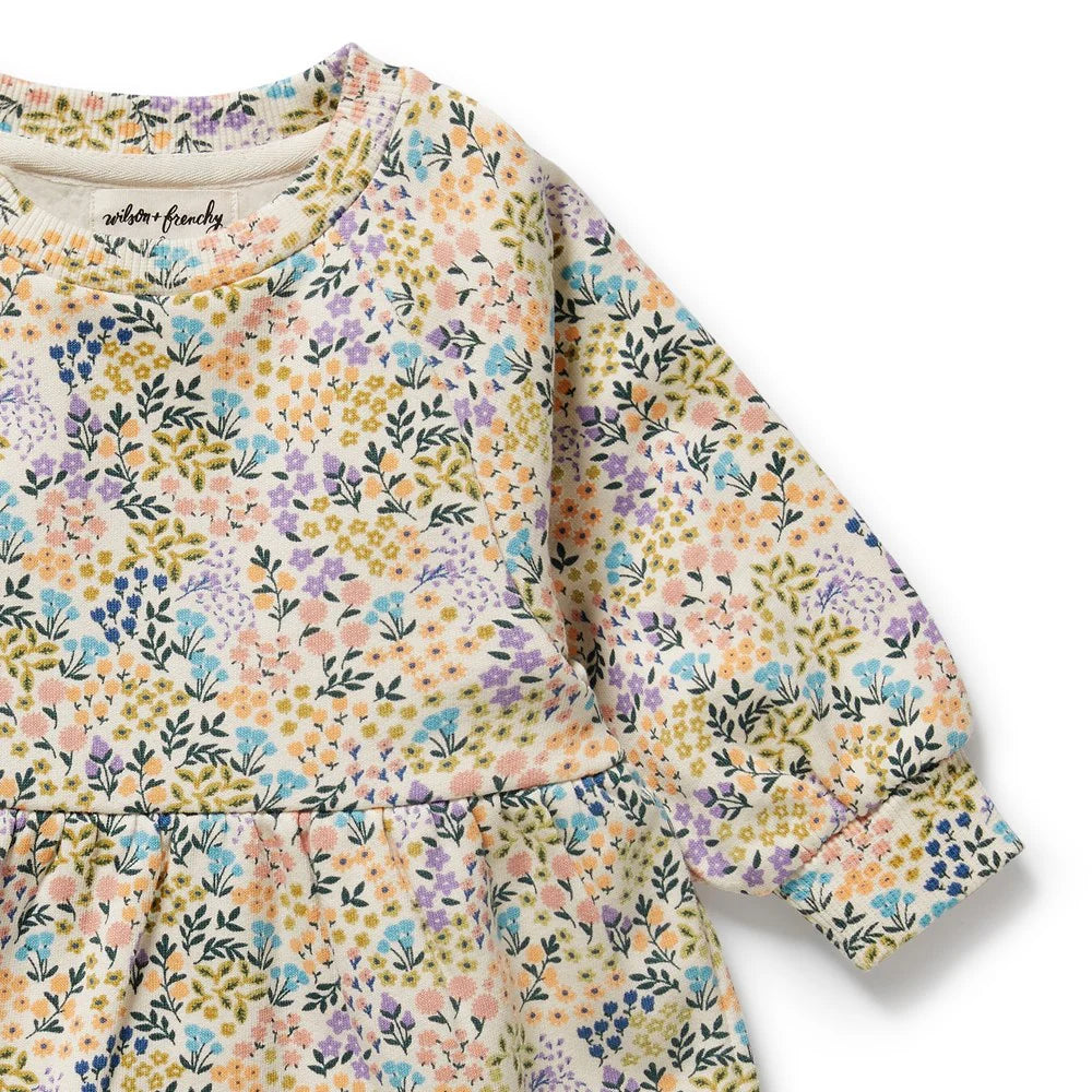 Tiny Bloom Organic Terry Sweat Dress - The Toy Station