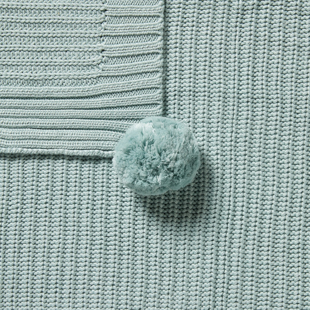 Wilson and Frenchy Organic Knitted Blanket - Duck Egg - The Toy Station
