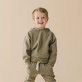 Olive Organic Terry Hooded Sweat