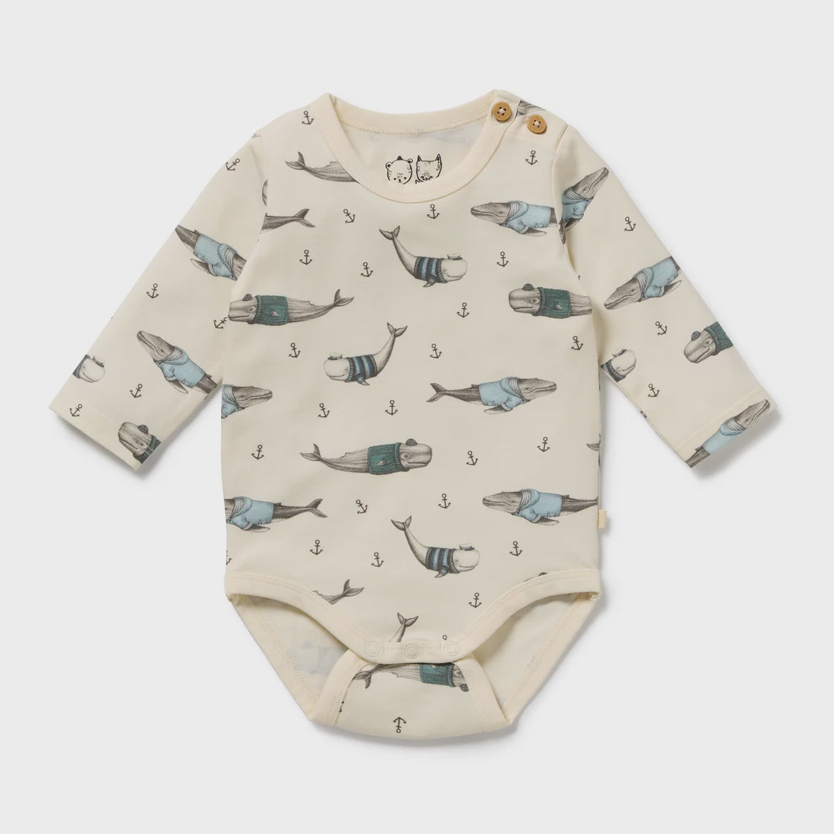 Woolly Whales Organic Bodysuit