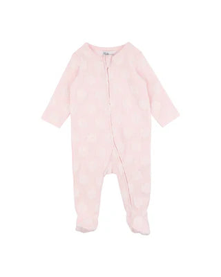 Bébé by Minihaha PINK FLOWER JACQUARD LS ONESIE