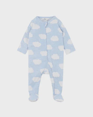 Bébé by Minihaha BLUE CLOUD JACQUARD LS ONESIE
