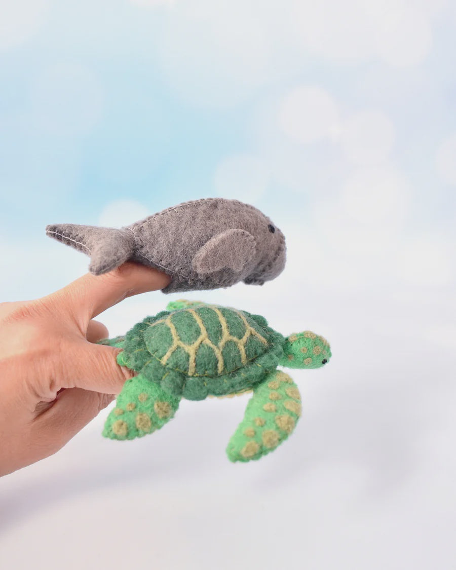 Waru and Dhangal – Sea Turtle & Dugong Finger Puppets Set