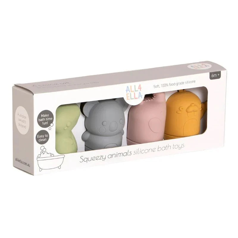 All4Ella Squeezy Sea Friends Silicone Bath Toys - The Toy Station