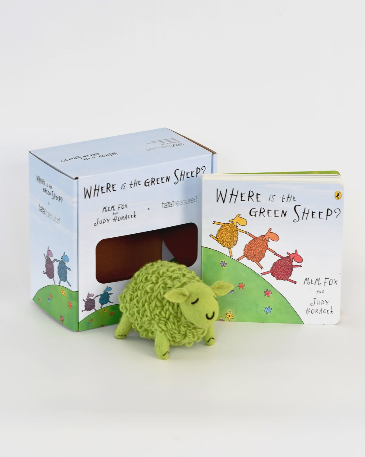 Where Is The Green Sheep? Large Green Sheep Toy and Book Set