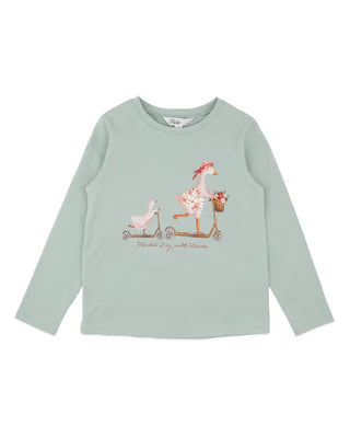 Bébé by Minihaha EMMY DUCKS ON SCOOTER LS TEE 3-7 YRS