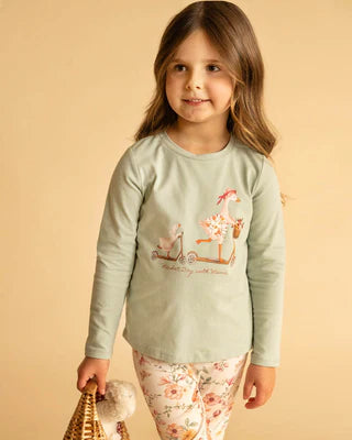 Bébé by Minihaha EMMY DUCKS ON SCOOTER LS TEE 3-7 YRS