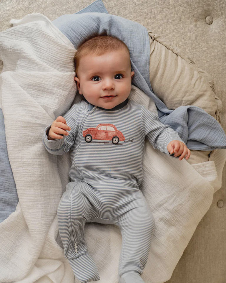 Alvin Stripe Organic Zipsuit