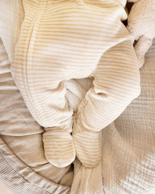 Bébé by Minihaha HUNTER STRIPE VELOUR ZIP ONESIE