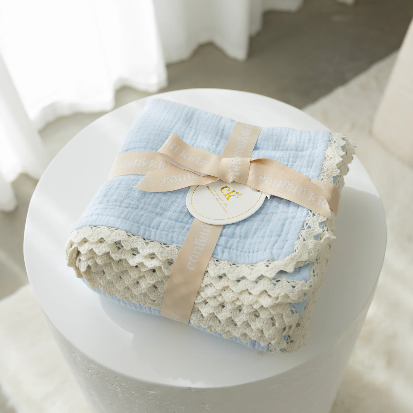 Classic Muslin Blanket | Soft Blue
