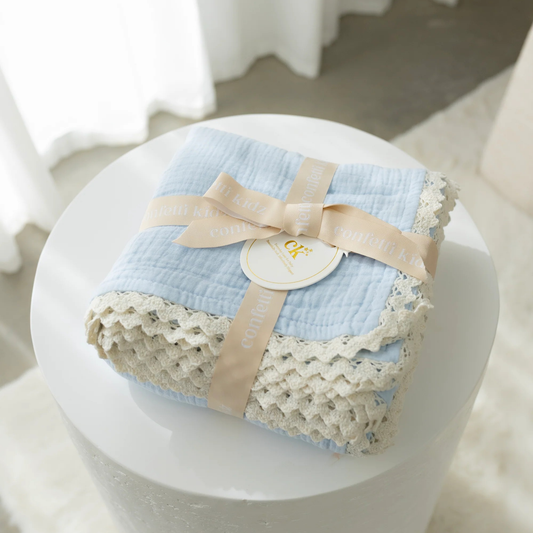 Classic Muslin Blanket | Soft Blue