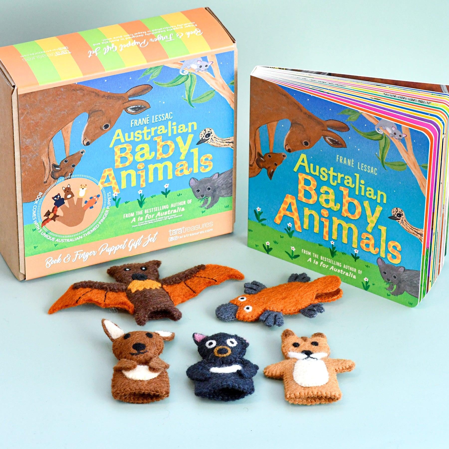 Australian Baby Animals by Frané Lessac-Book and Finger Puppet Set - The Toy Station