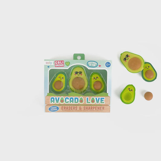 Avocado Love Erasers & Sharpener