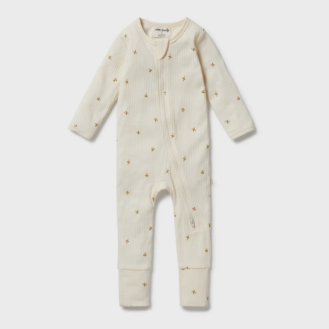 Bee Mine Organic Zipsuit with Feet