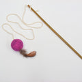 Feather Teaser Ball Cat Wand - Magenta