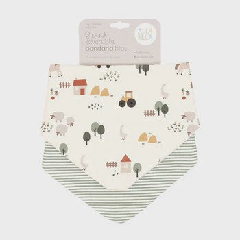 All4Ella 2pk Reversable Bandana Bibs - The Toy Station