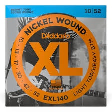 D'Addario Electric Guitar Strings Light Top Heavy Bottom 10-52