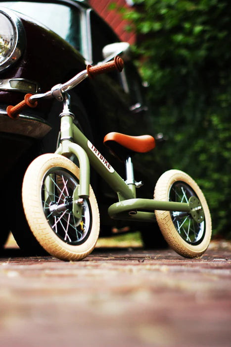 Trybike Convertible Steel Bike in Vintage Green - The Toy Station