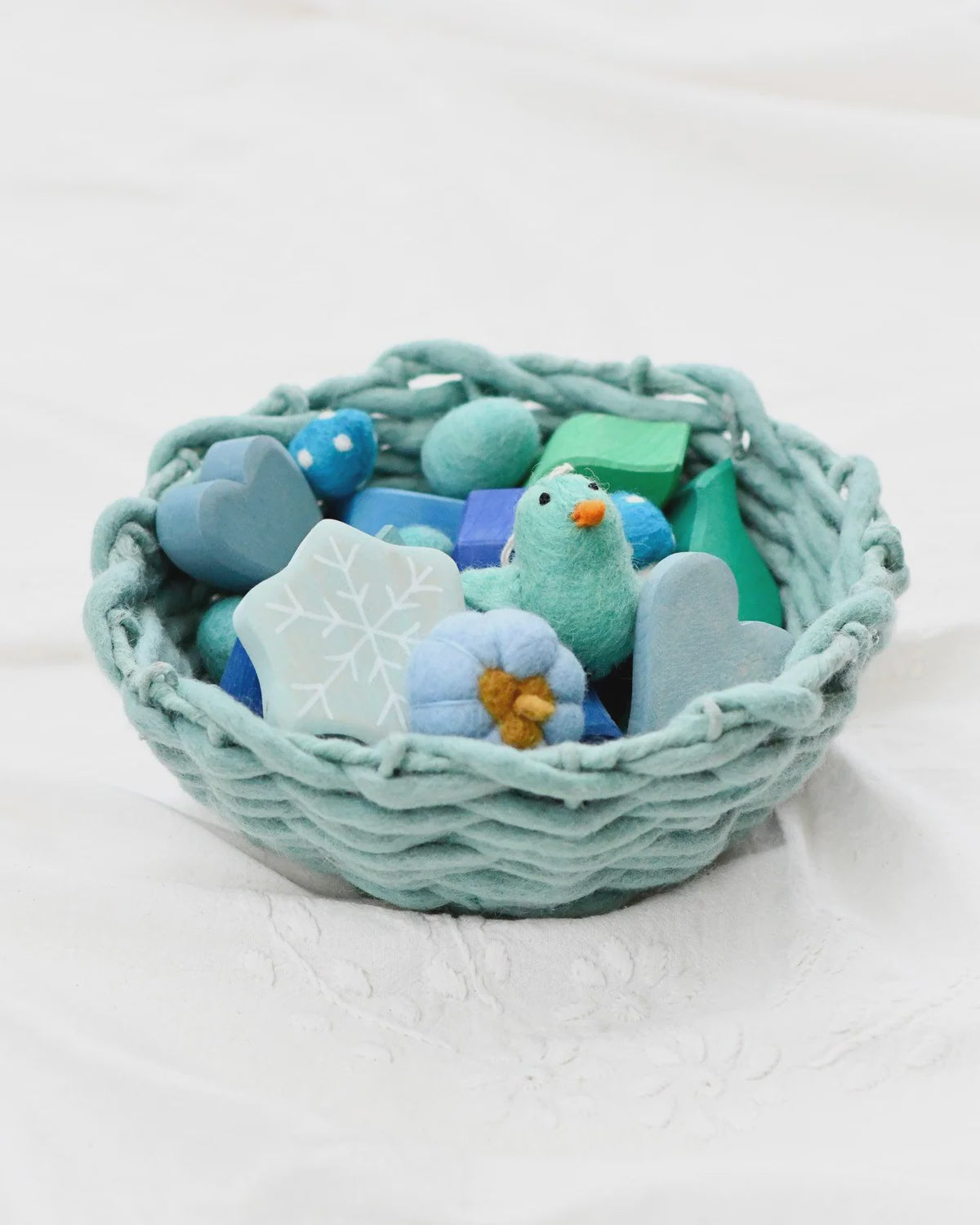 Felt Weave Basket - Light Blue Colour (Basket Only) - The Toy Station