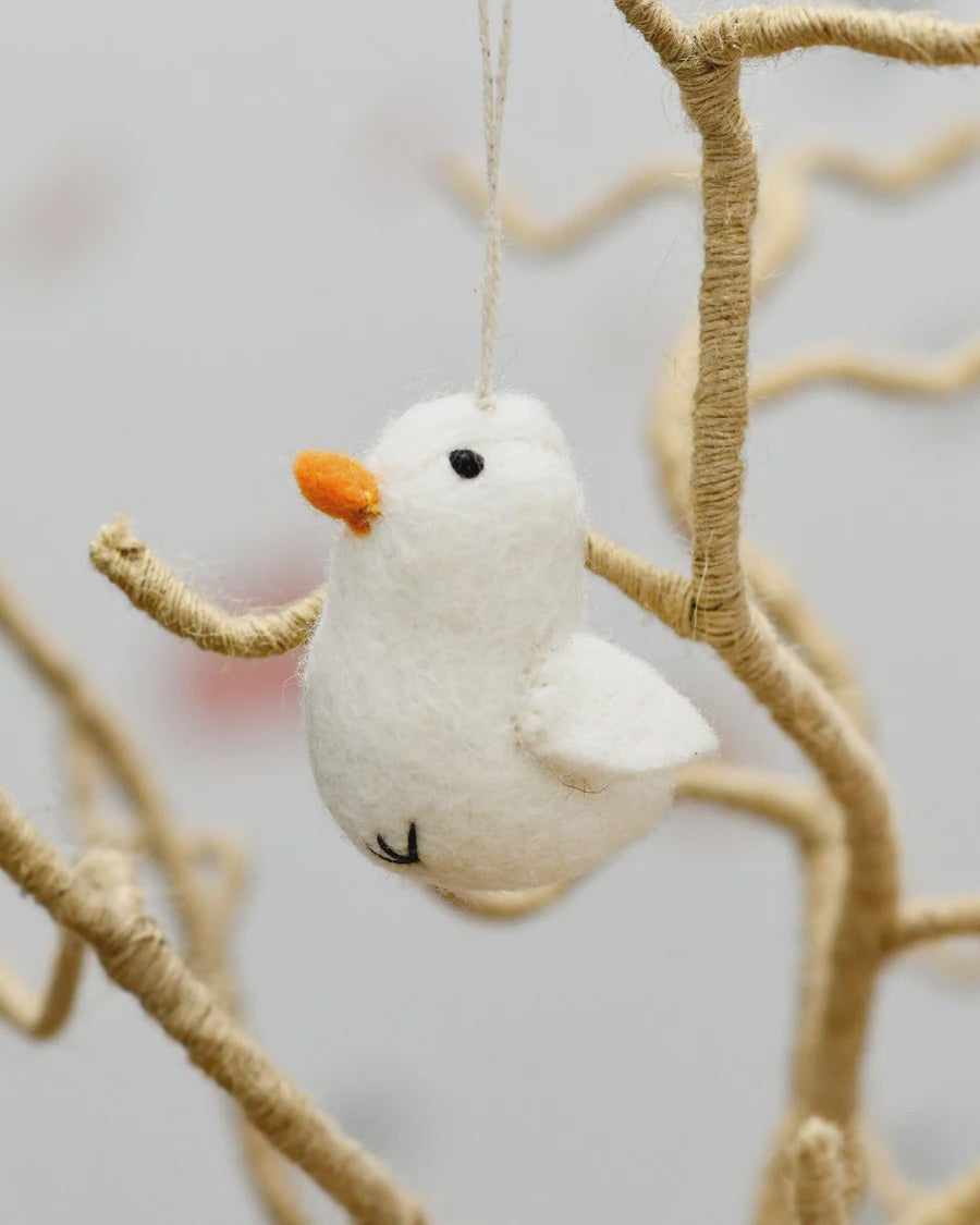 Felt  White Chick Ornament