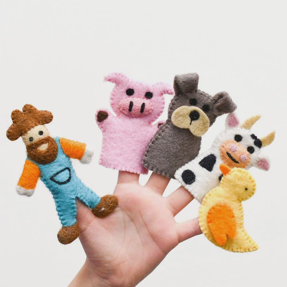 Old MacDonald Farm Animals A, Finger Puppet Set - The Toy Station