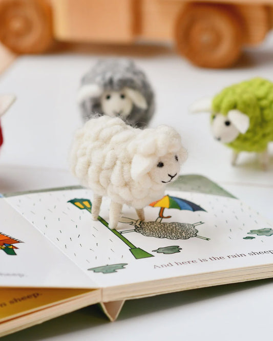 Felt White Sheep Toy - The Toy Station