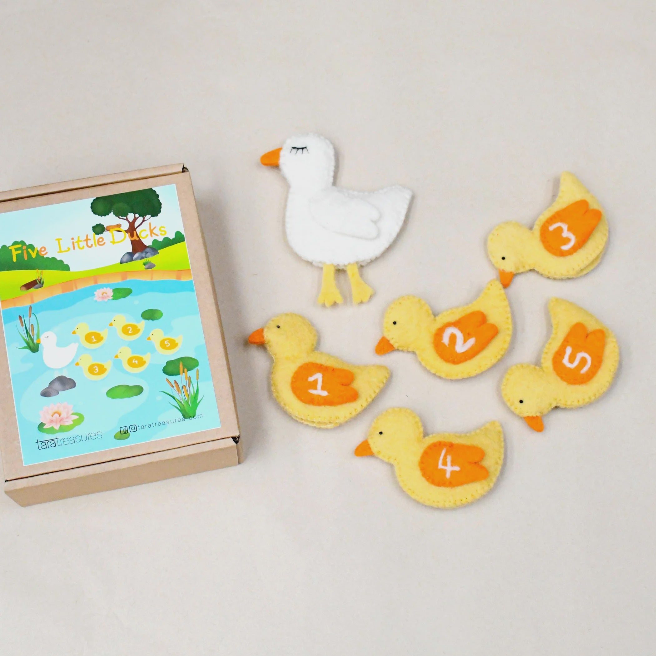 Five Little Ducklings Finger Puppet Set - The Toy Station