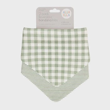 All4Ella 2pk Reversable Bandana Bibs - The Toy Station