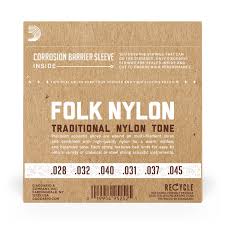 Folk Black Nylon 80/20 Bronze Ball End Guitar Strings (Medium Tension)