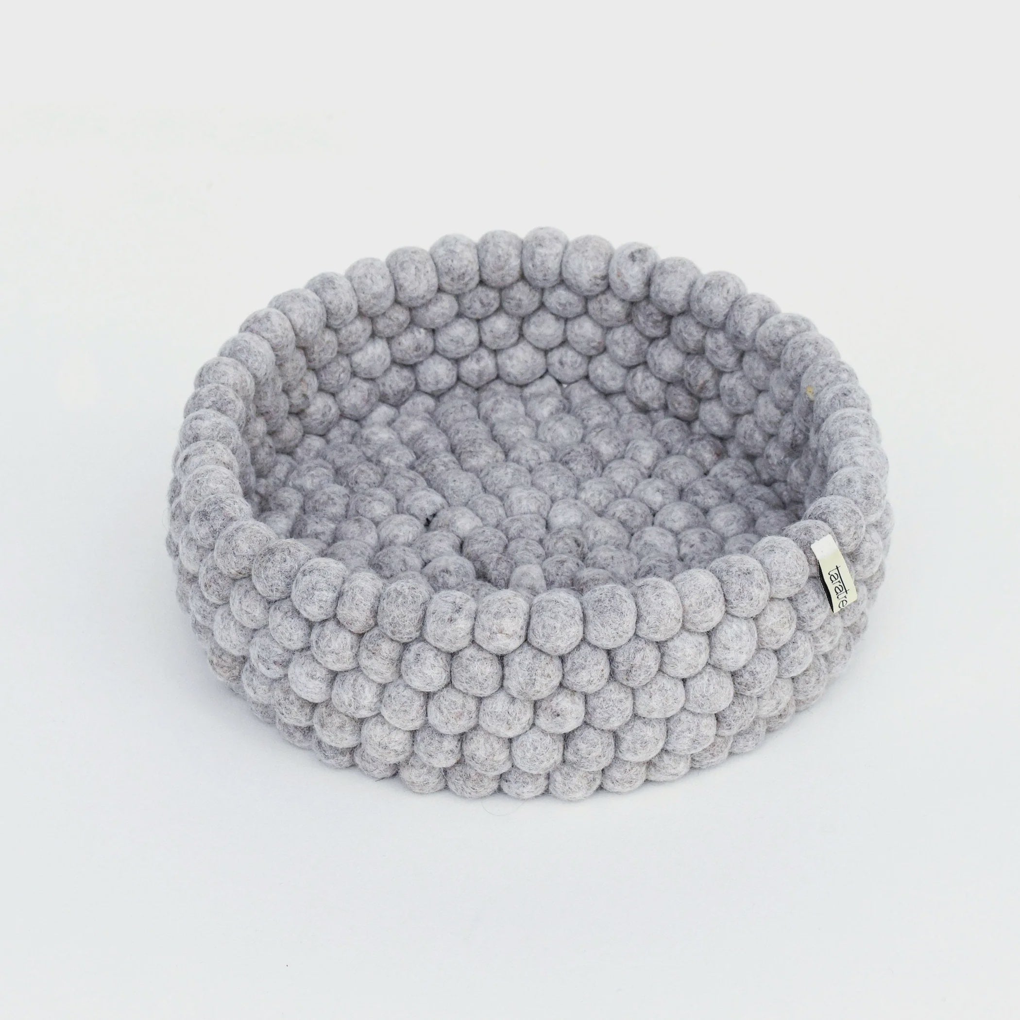 Felt Ball Basket - Light Grey 30cm - The Toy Station