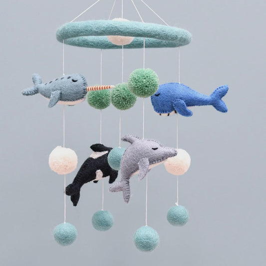 Nursery Cot Mobile - Ocean Marine Mammals - The Toy Station