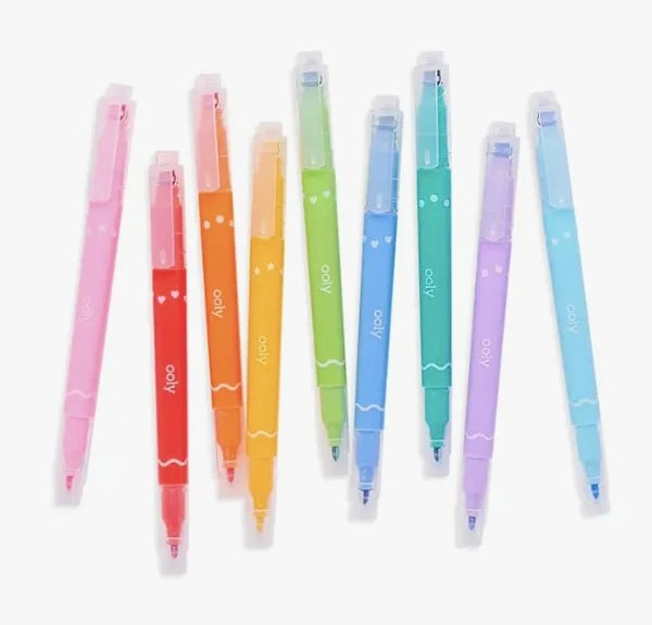 Ooly Confetti Stamp Double Ended Markers, Set of 9
