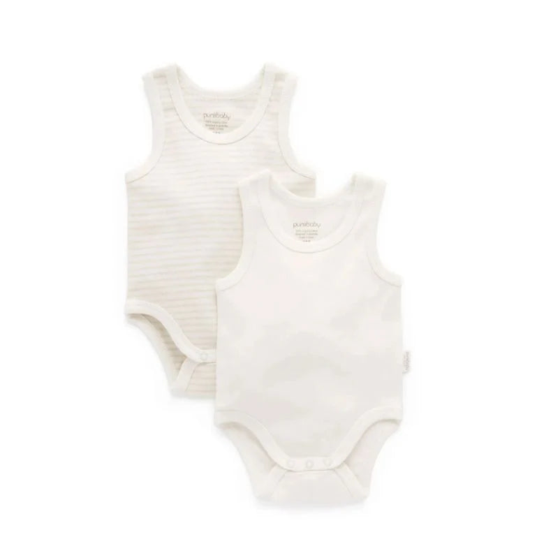 2 Pack Rib Bodysuit - Wheat