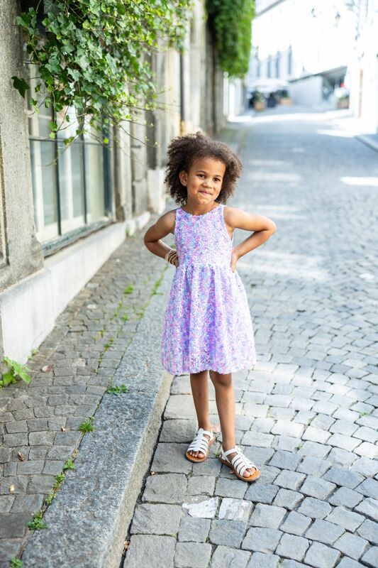 Purple Party Sequins Dress Size 5-6 - The Toy Station