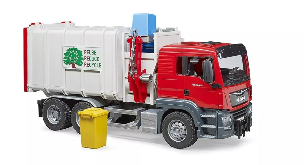 Side Loading Garbage Truck (Red) - The Toy Station