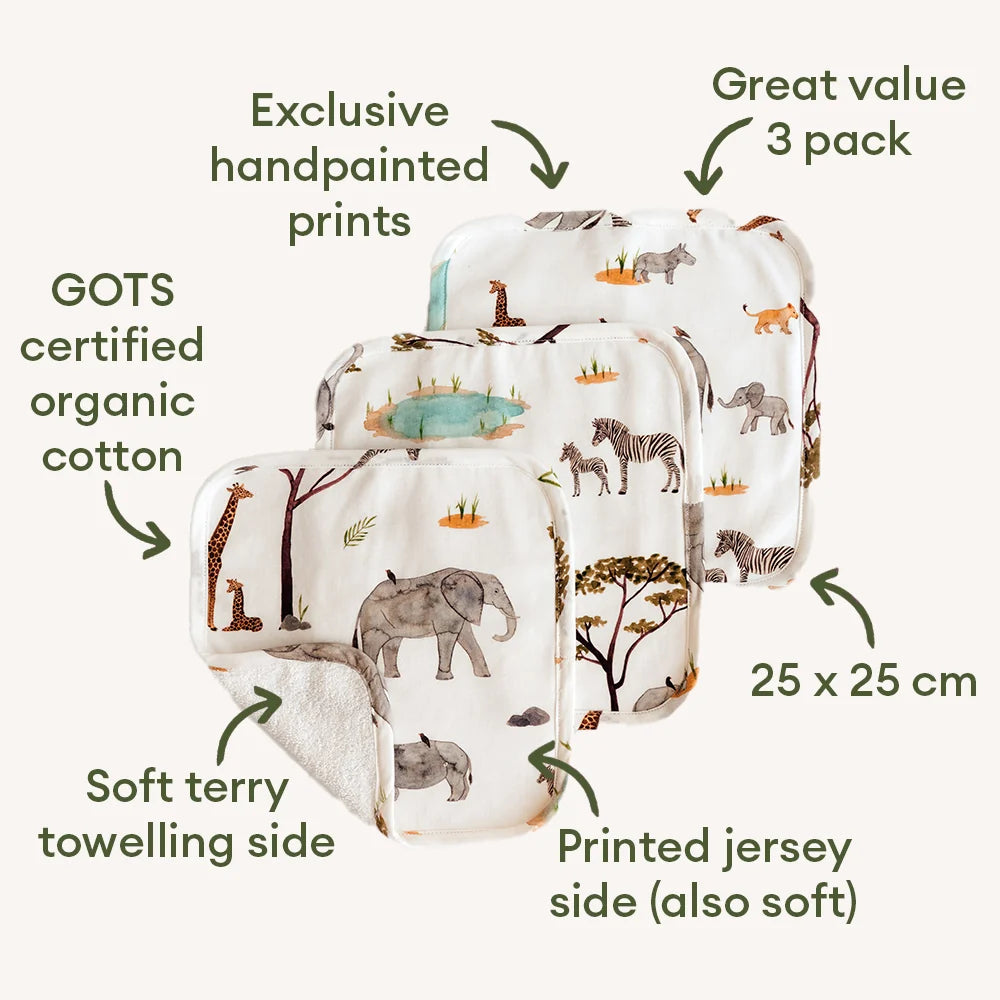 Organic Wash Cloths 3 Pack