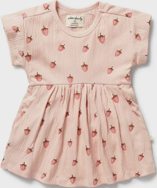 Strawberry Kisses Organic Crinkle Dress
