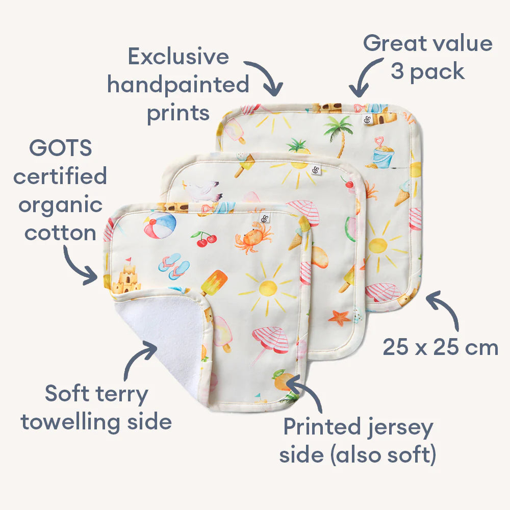 Organic Wash Cloths 3 Pack