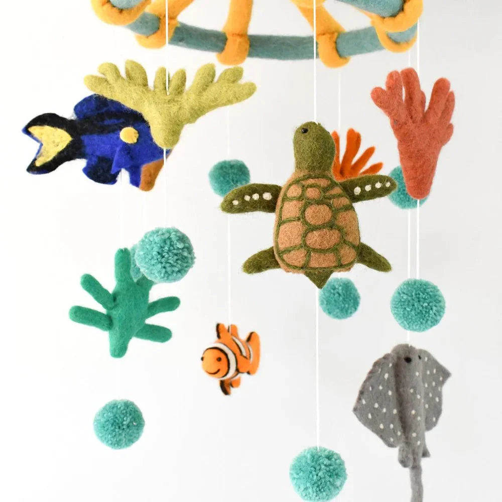 Nursery Cot Mobile - Coral Reef Sea Creatures - Great Barrier Reef - The Toy Station