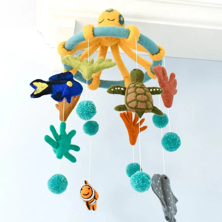Nursery Cot Mobile - Coral Reef Sea Creatures - Great Barrier Reef - The Toy Station